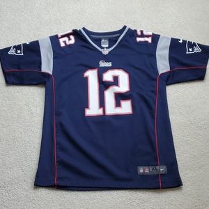 Kids XL NFL Patriots Jersey #12 Tom Brady Used